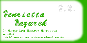 henrietta mazurek business card